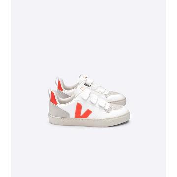 White/Orange Kids' Veja V-10 CWL Sneakers | AU 858DFM